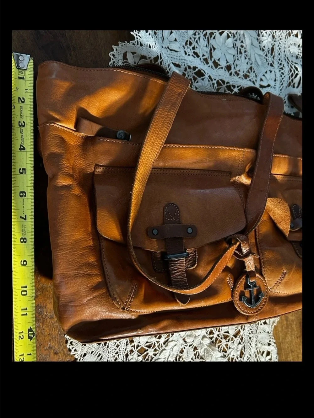 Harbor 2Nd Brown Leather XL Tote/Shoulder  Accent Rectangle Women